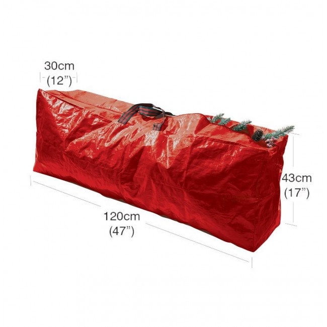 Förvaringsväska för Julgran, CHRISTMAS TREE, 120 x 30 x H 43 cm, Röd