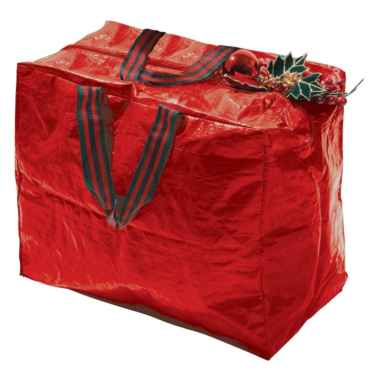 Förvaringsväska för Julsaker, DECORATION STORAGE BAG, 46 x 25 x H 38 cm, Röd