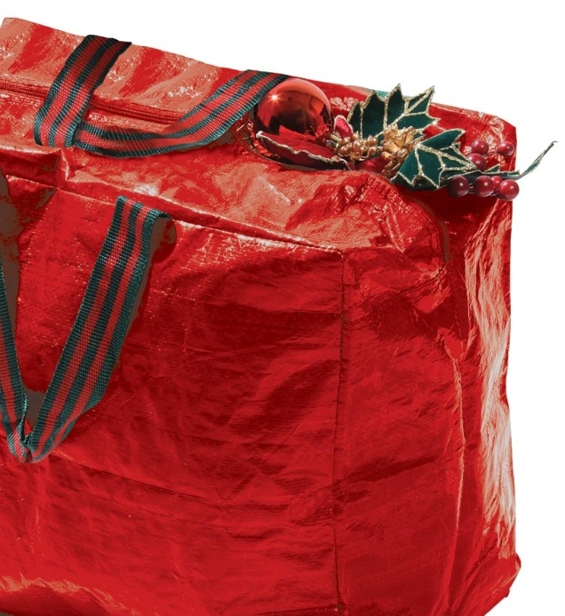Förvaringsväska för Julsaker, DECORATION STORAGE BAG, 46 x 25 x H 38 cm, Röd