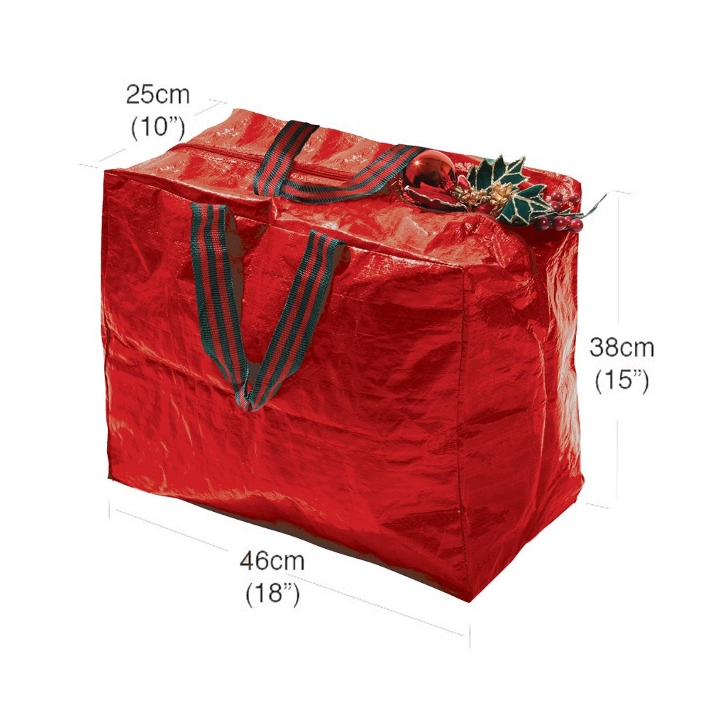 Förvaringsväska för Julsaker, DECORATION STORAGE BAG, 46 x 25 x H 38 cm, Röd