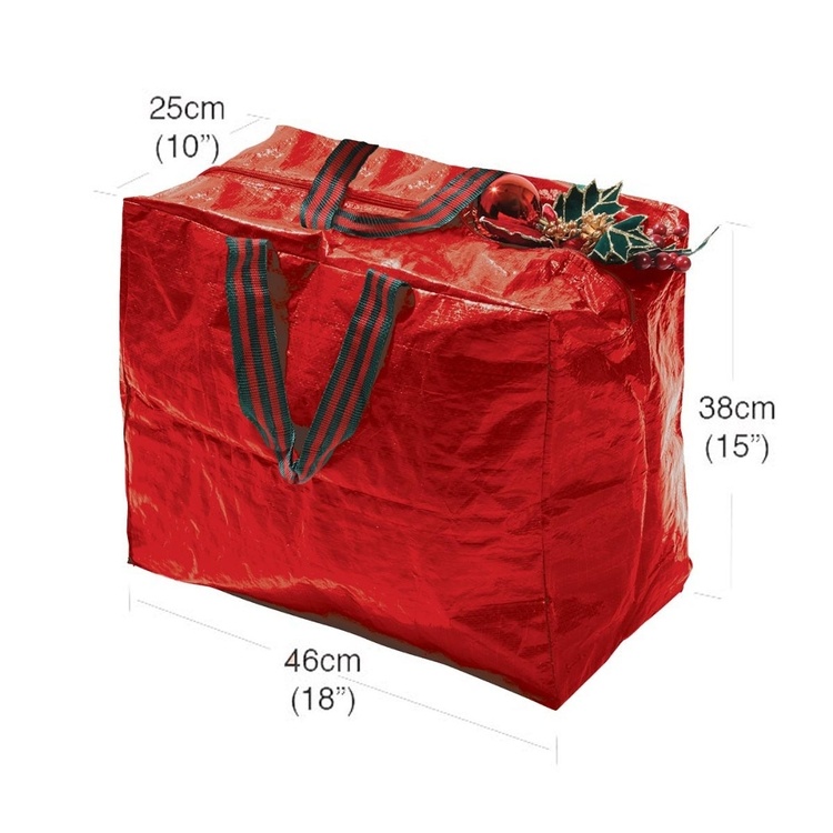 Förvaringsväska för Julsaker, DECORATION STORAGE BAG, 46 x 25 x H 38 cm, Röd