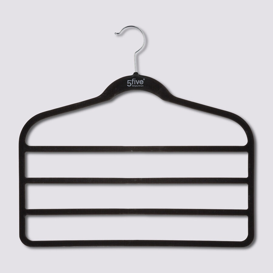 Galgar för 4 par byxor, 2 st, VELVET PANT HANGERS, 45 cm, Svart