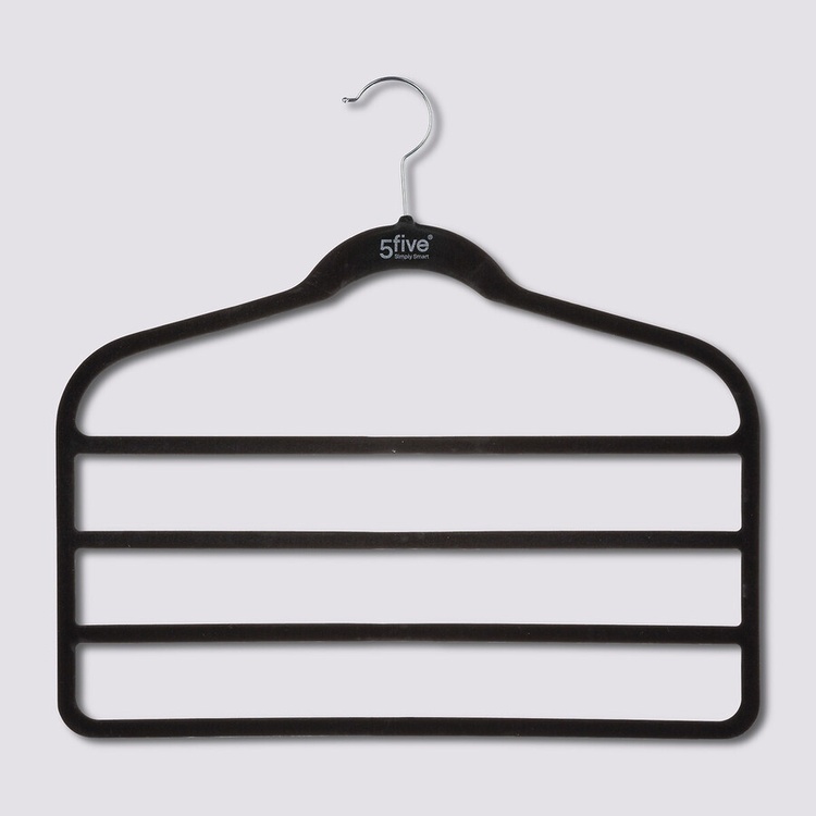Galgar för 4 par byxor, 2 st, VELVET PANT HANGERS, 45 cm, Svart