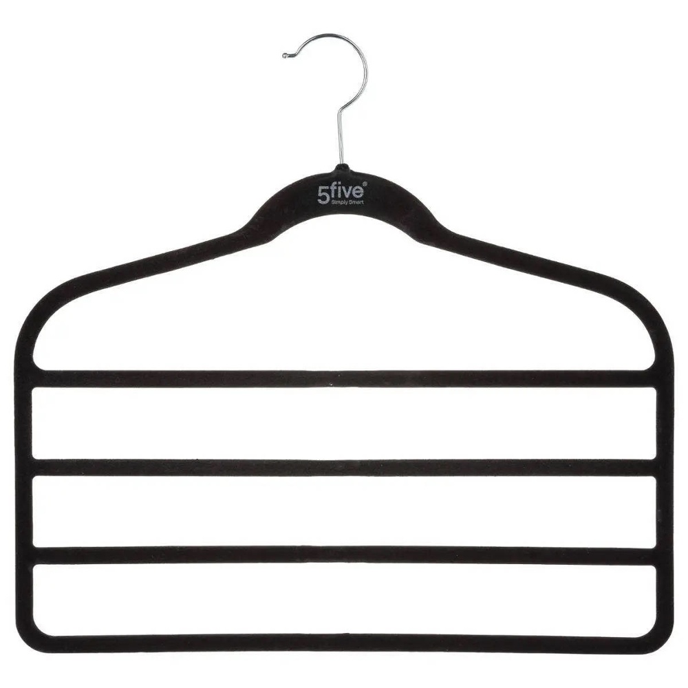 Galgar för 4 par byxor, 2 st, VELVET PANT HANGERS, 45 cm, Svart