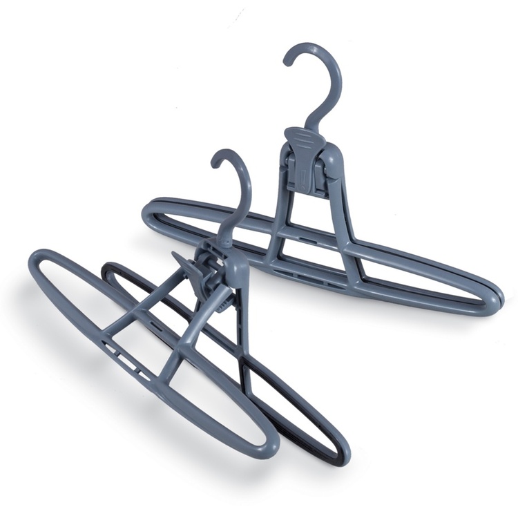 Galgar för byxor, 2 st, ANTI-SLIP & SWIVEL HOOK, Grå