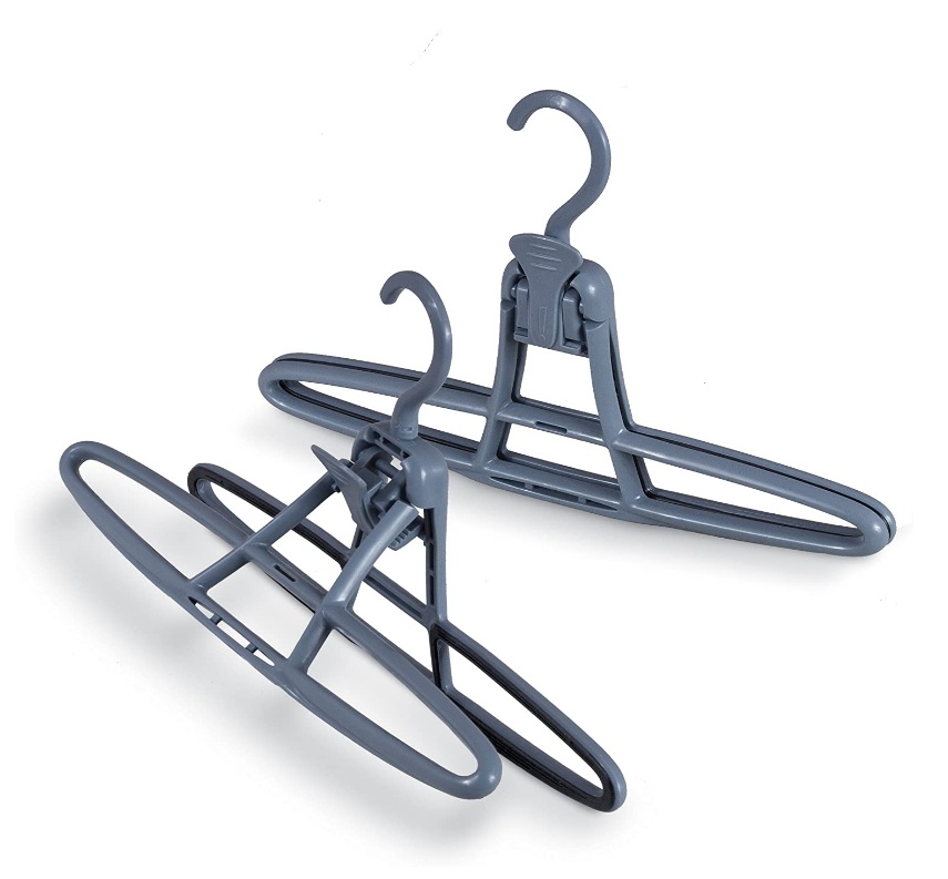Galgar för byxor, 2 st, ANTI-SLIP & SWIVEL HOOK, Grå