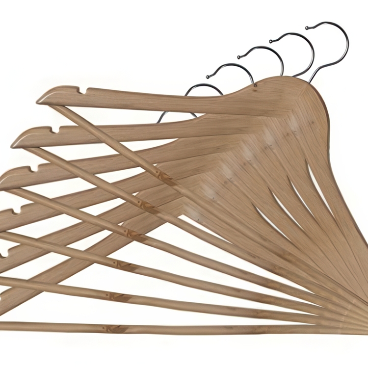 Galgar i trä, 6 st, BIG PACK MISTER COAT HANGERS, 44 cm, Natur