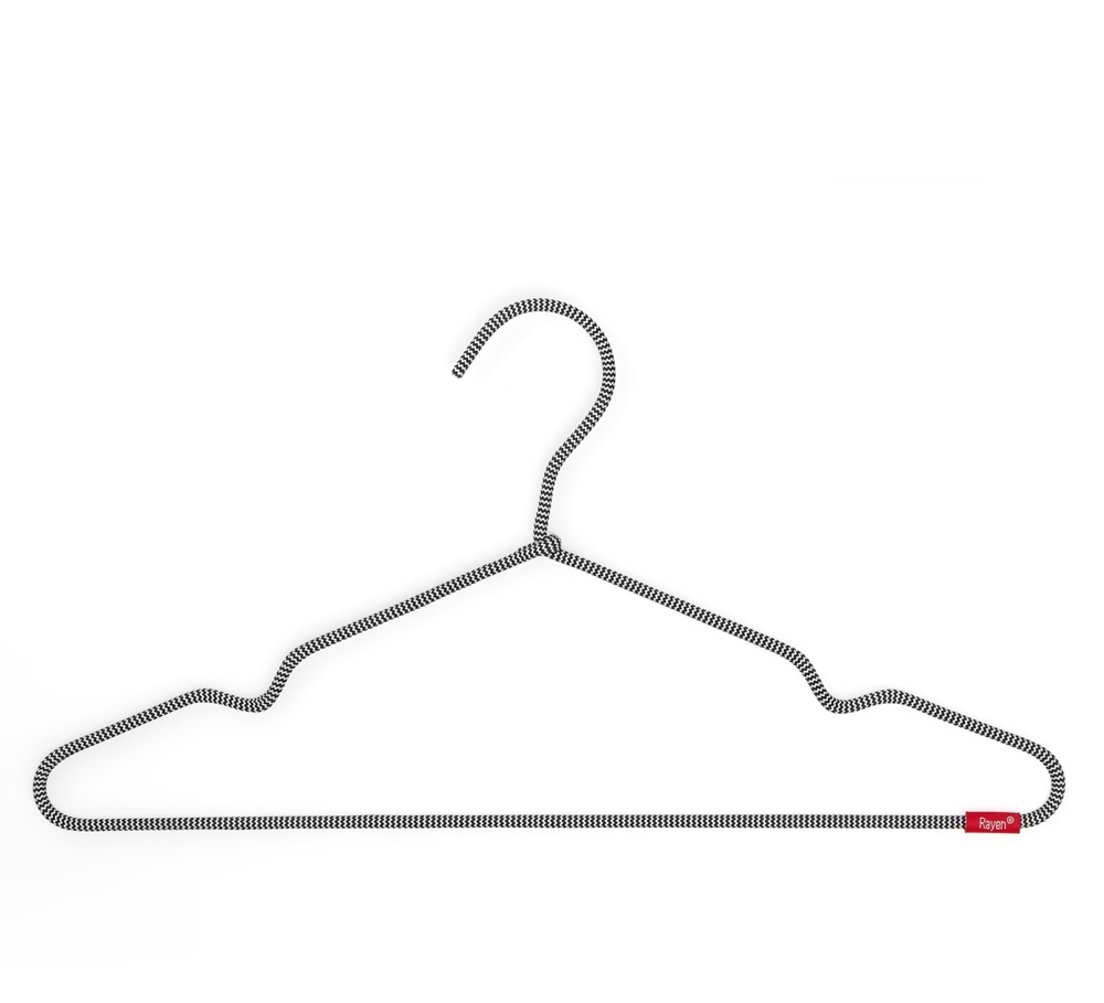 Galgar, Tygklädd metall, 6 st, PREMIUM NON-SLIP HANGERS, 40 cm, Svarta / grå