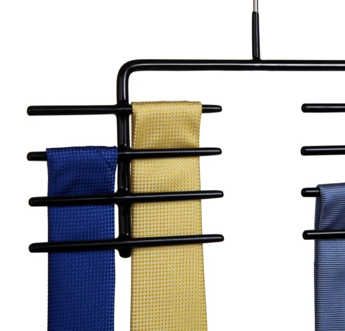 Galge för 16 slipsar, MAWA KRAWATTENHALTER, 25 cm, Non-Slip, Svart