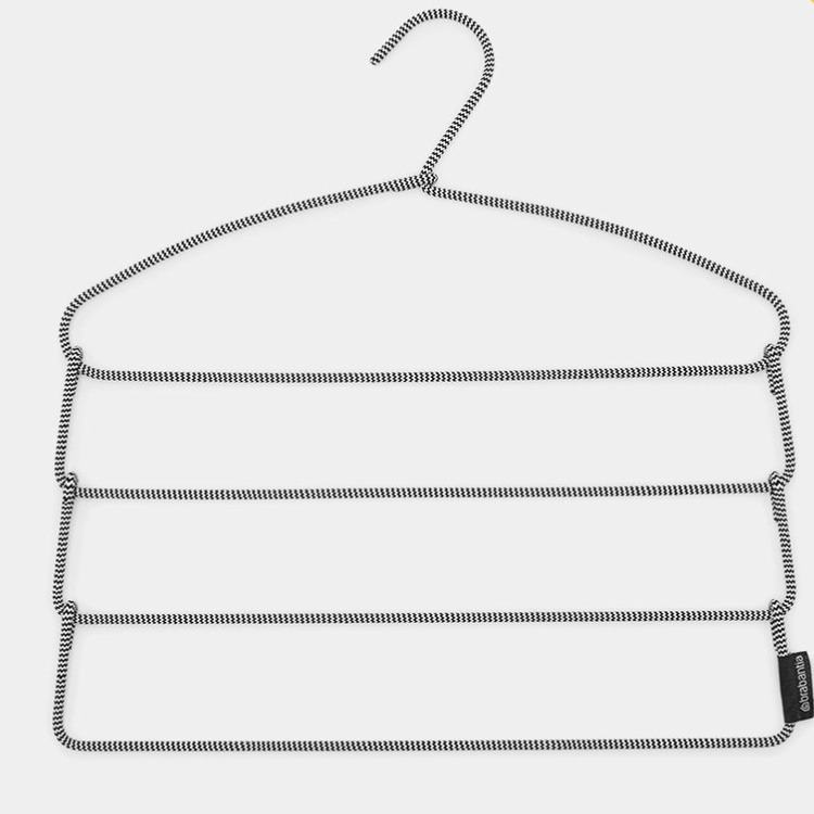 Galge för 4 par byxor, BRABANTIA SPACE-SAVER, 41,5 x H 42,5 cm , Svart / Vit