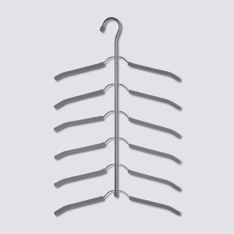 Galge för 6 Skjortor, SOFT CASCADE HANGER, 37 cm, Silver / Grå