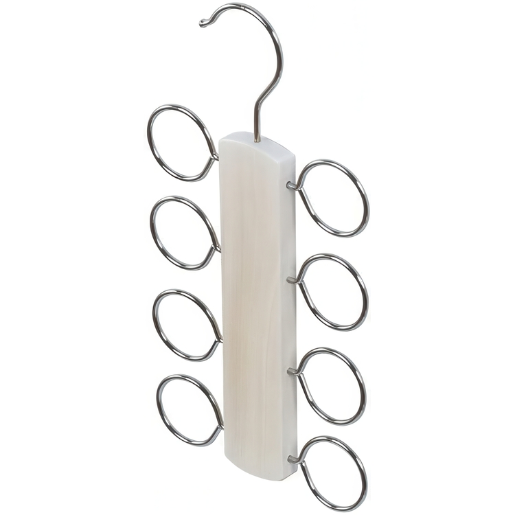 Galge för sjalar / slipsar,  LIVING, 13,5 x H 25,5cm , Vit / Metall