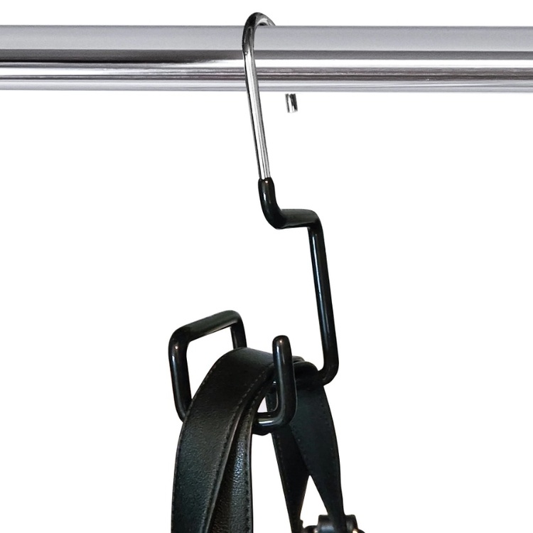 Galge i metall för Handväskor, MAWA PURSE HANGER, Silver/ Svart