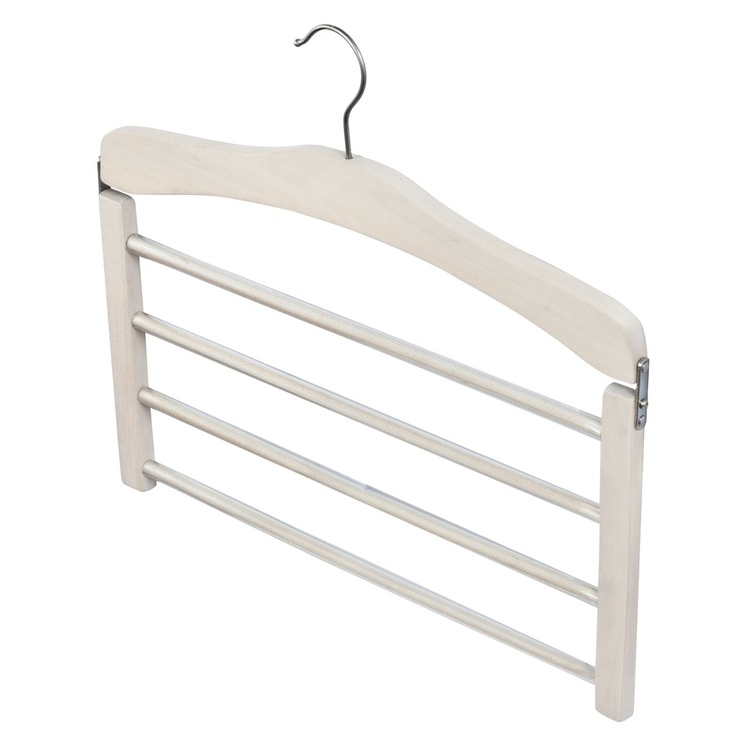 Galge i trä, för 4 par byxor, 4 BARS, White wash
