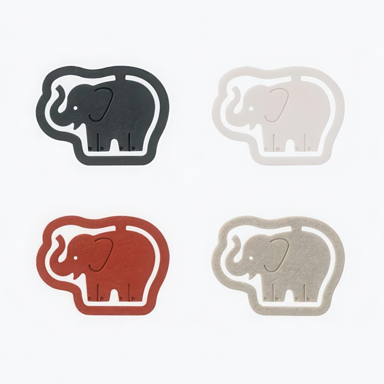 Gem av återvunnen papp, Elefanter, 16 st, P-CLIPS - PAPER ELEPHANTS, Midori, Mix