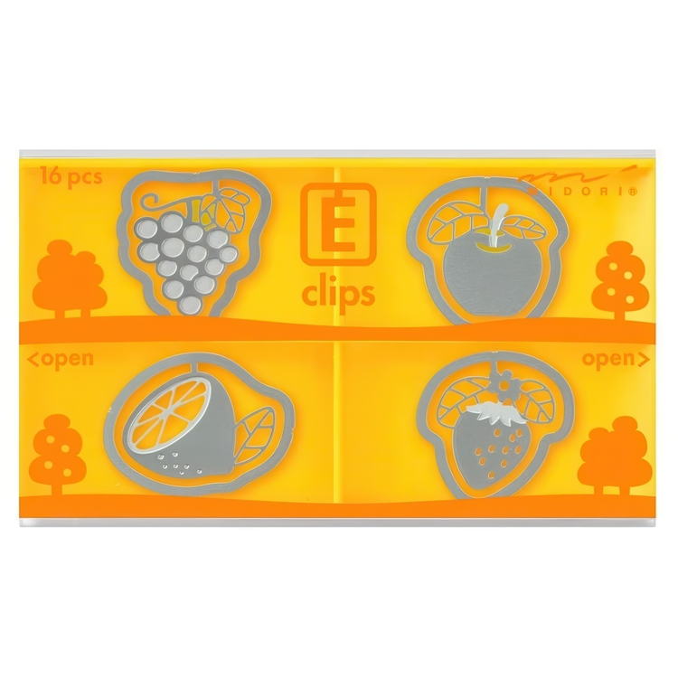 Gem i form av frukter E-CLIPS - FRUIT, 16 st, Midori, Silver