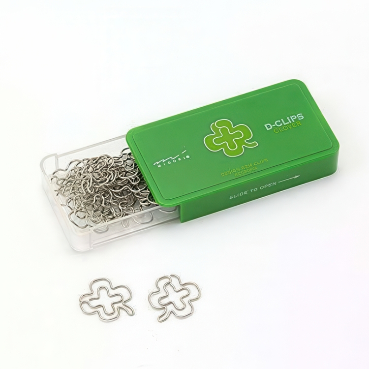 Gem, klöverblad, 30 st, D-CLIPS CLOVER, Grön / silver