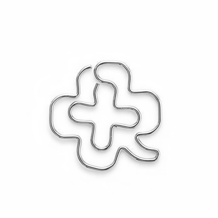 Gem, klöverblad, 30 st, D-CLIPS CLOVER, Grön / silver