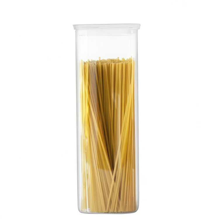 Glasburk för Spagetti, 2,2 L, PEBBLY SQUARE CLEAR LARGE, Klar 