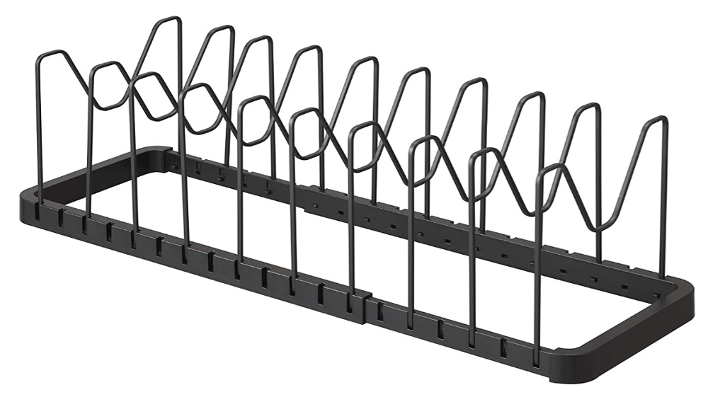 Grytlocks- & Stekpannsförvaring, TOWER, Yamazaki, Justerbar 45 - 82 cm, svart