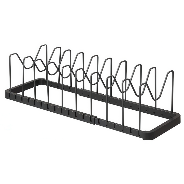 Grytlocks- & Stekpannsförvaring, TOWER, Yamazaki, Justerbar 45 - 82 cm, svart