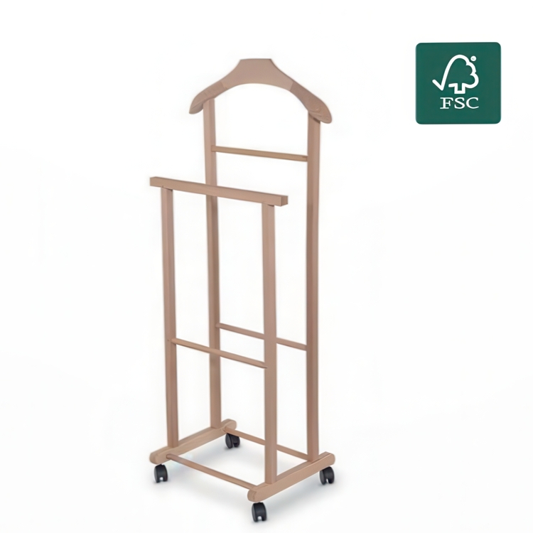 Herrbetjänt i trä, Med hjul, VALET STAND, Natur