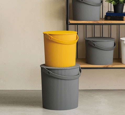 Hink / korg med lock, MUSTARD MEDIUM OMNIOUTIL, 10 L, Senapsgul