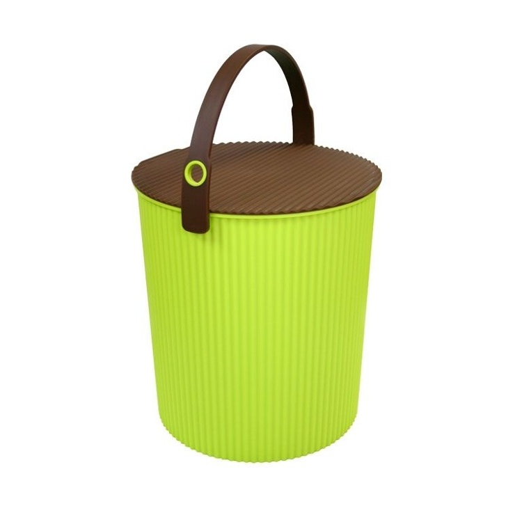 Hink / korg med lock, VIVID GREEN MEDIUM OMNIOUTIL, 10 L, Grön / Brun