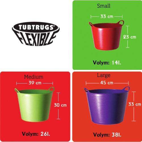Hink, TUBTRUG LARGE, 38 Liter, Svart