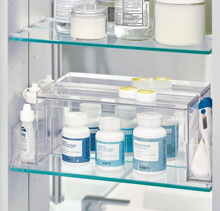 Hylla för badrumsskåpet, THE HOME EDIT 2-TIERD ORGANIZER, 31,8 x 8,3 x H 11,4 cm, Klar
