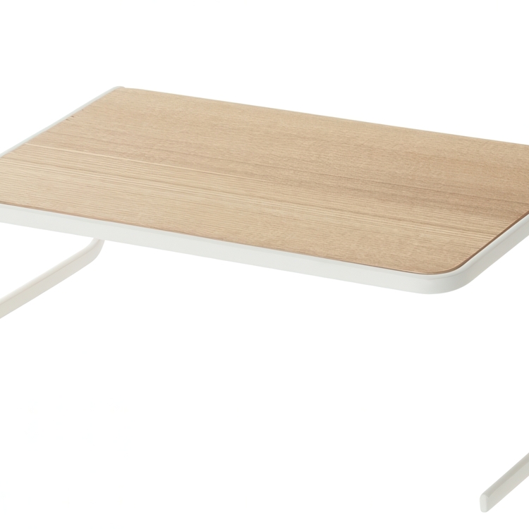 Hylla för tallrikar, TOSCA DISH STORAGE, 26,5 x 19,5 x H 9 cm, Yamazaki, Vit / Trä