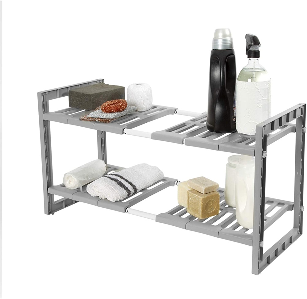 Hylla för under diskbänken, Justerbar, UNDER SINK RACK, 48 till 85 cm, Grå