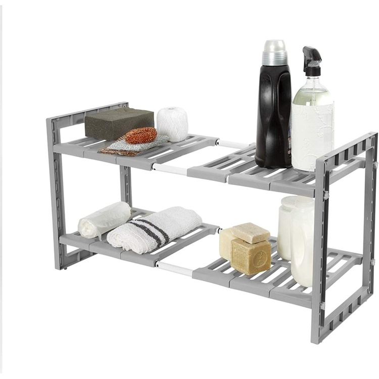 Hylla för under diskbänken, Justerbar, UNDER SINK RACK, 48 till 85 cm, Grå