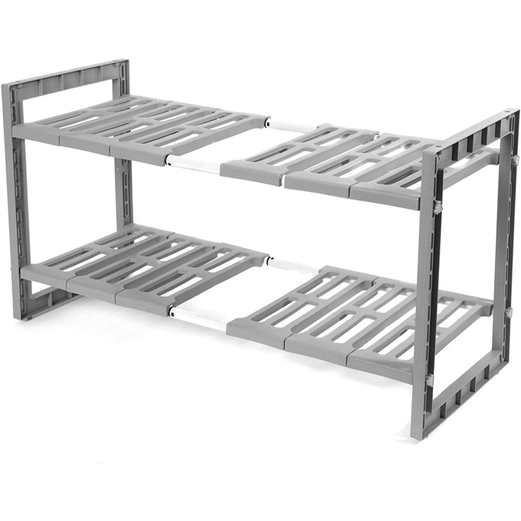 Hylla för under diskbänken, Justerbar, UNDER SINK RACK, 48 till 85 cm, Grå