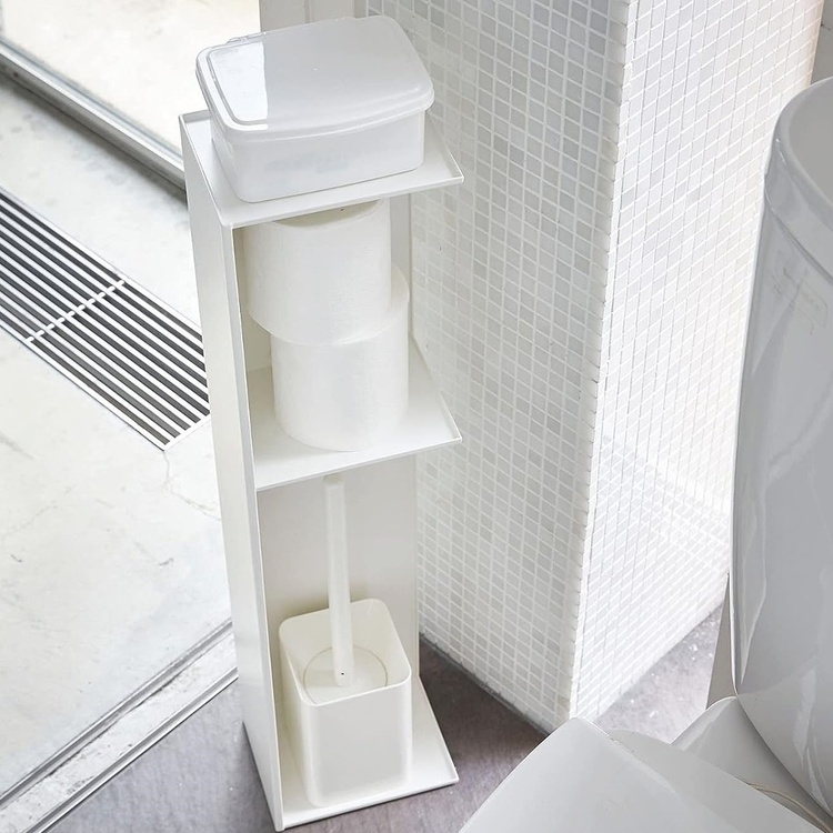Hylla i metall för toapapper mm, TOWER SLIM TOILET RACK, 17 x 13 x H 70,5 cm, Vit