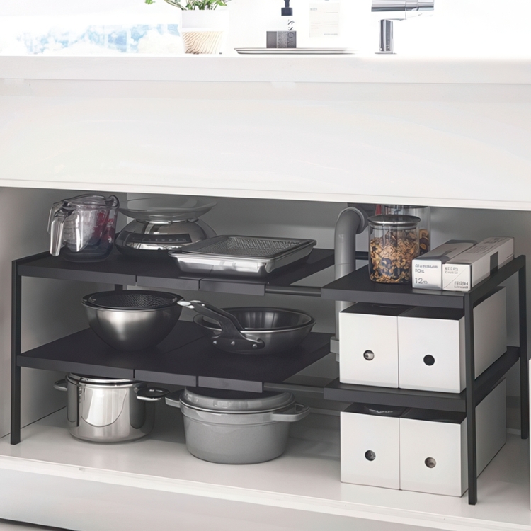 Hylla i metall för underskåp, Flexibel, TOWER EXPANDABLE ORGANIZER, Yamazaki