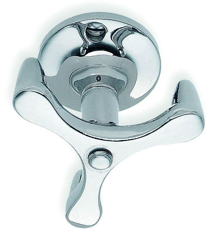 Hyllkrok, Trippel, Vridbar, UNDER SHELF, H 4 cm, Polerad krom