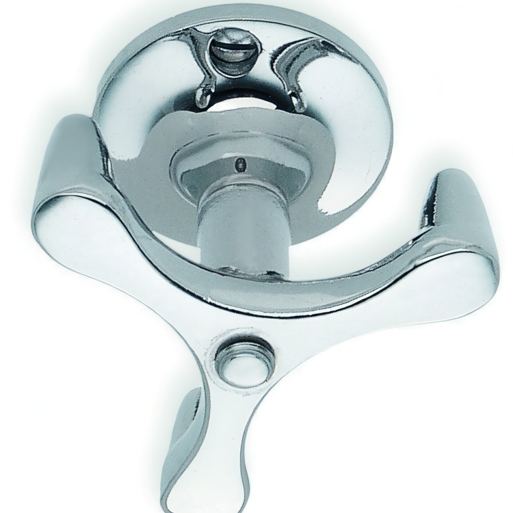 Hyllkrok, Trippel, Vridbar, UNDER SHELF, H 4 cm, Polerad krom