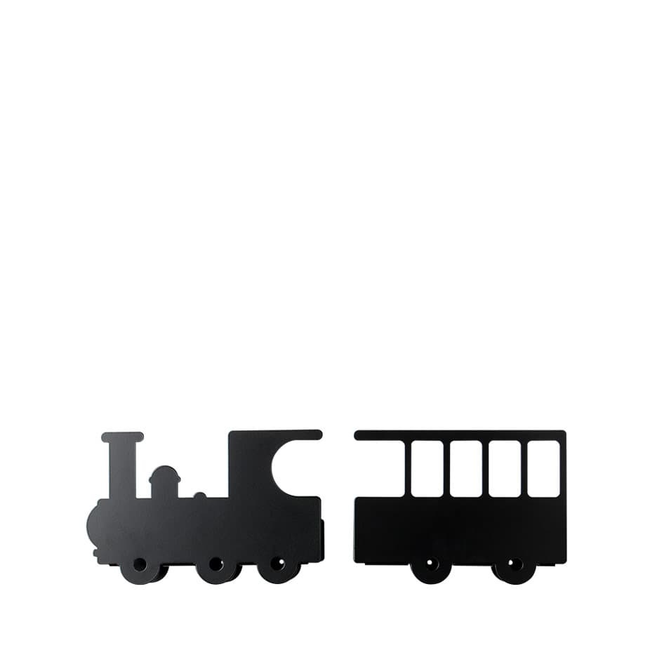 Hyllor för böcker, Lok med vagn. BLACK TRAIN BOOK SHELF, Svart