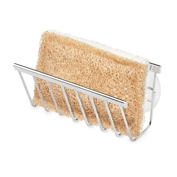 Hållare för Disksvamp / Tvål, med sugproppar, METAL SPONGE HOLDER, Silver