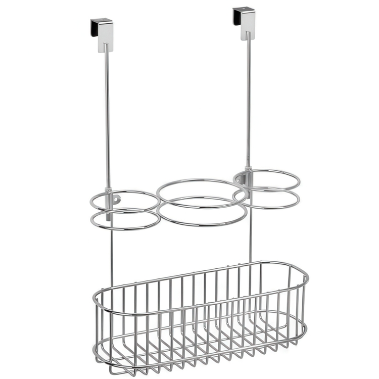 Hållare för hårtorkar, Över skåpdörr, HAIR CARE STATION, Silver