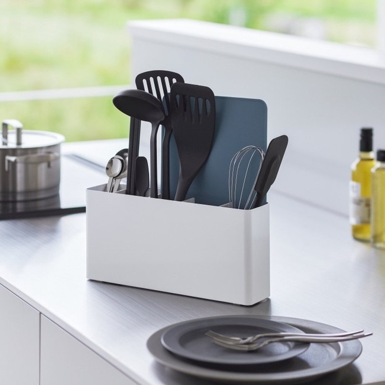 Hållare för köksredskap i metall, TOWER UTENSIL HOLDER, Yamazaki, Vit