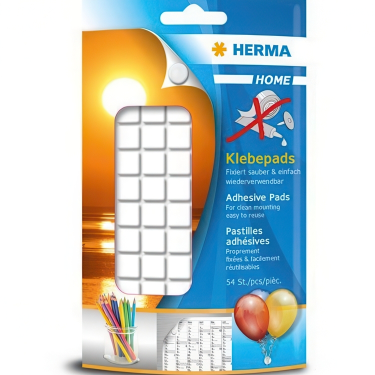 Häftmassa, 54 bitar, HERMA KLEBEPADS, Vit