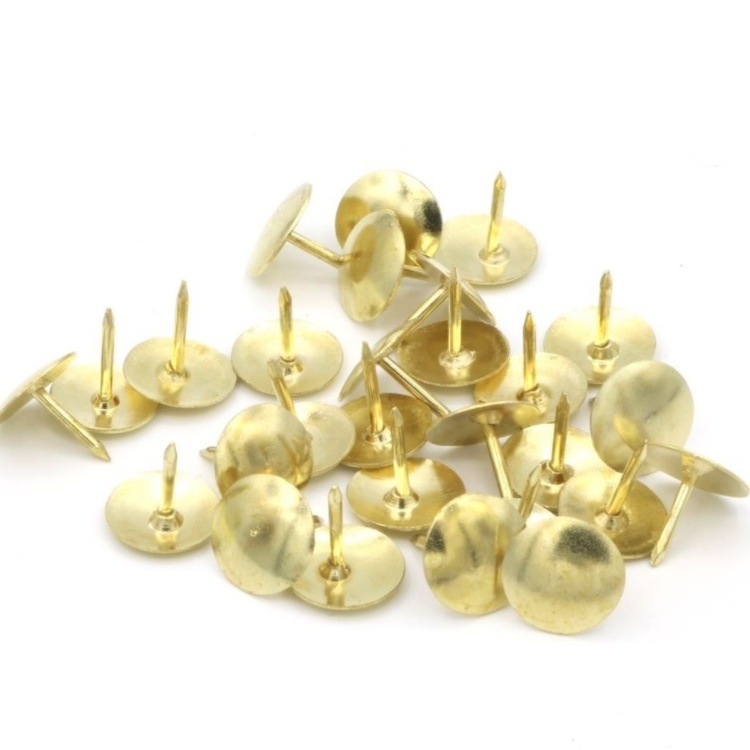 Häftstift, 100 st, THUMB TACKS, Ø 9,5 mm ,Guld