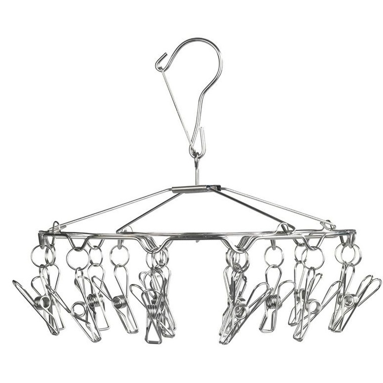 Hängande torkställning i Rostfritt stål, WÄSCHE-RONDELL, Ø 27 x H 26 cm, Silver
