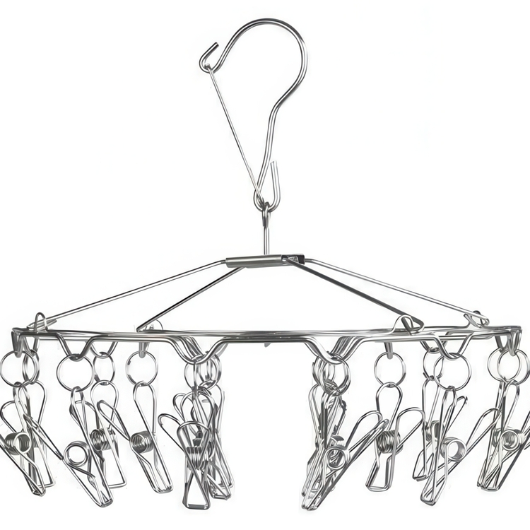 Hängande torkställning i Rostfritt stål, WÄSCHE-RONDELL, Ø 27 x H 26 cm, Silver