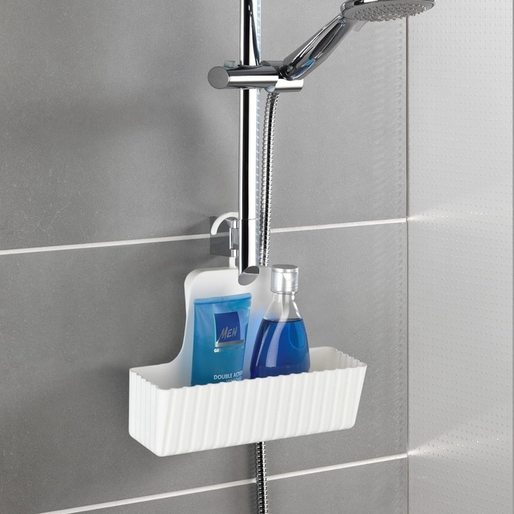 Hängande badrumskorg, ALLSTAR, 25 x 8 x H 22,5 cm, Vit