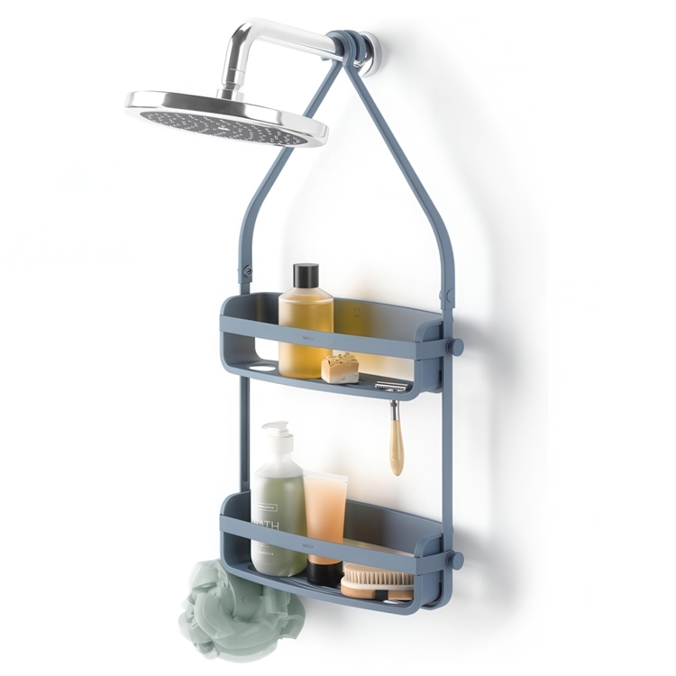 Hängande Duschkorg, Två hyllor, FLEX CADDY, Umbra, Slate Blue