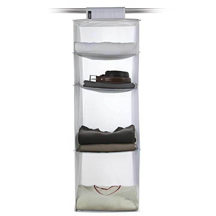 Hängande garderob med 4 hyllor DOMO LIVING, 33 x 33 x H103 cm, Vit