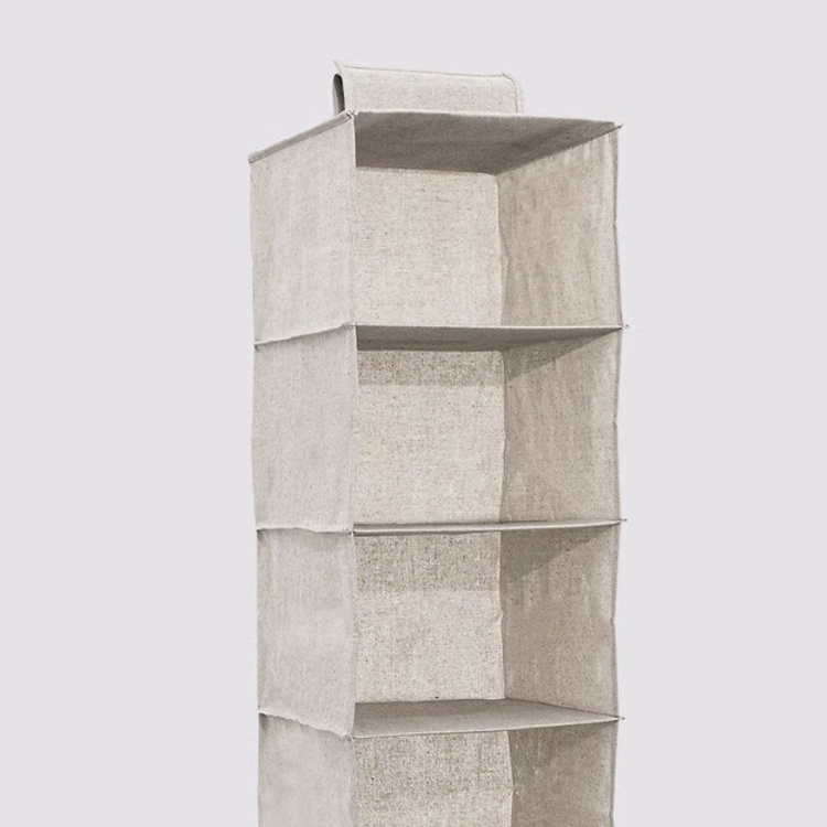 Hängande garderob med 6 hyllor, ORGA HANGING ORGANISER, 30 x 30 x H 120 cm, Beige-grå